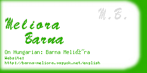 meliora barna business card